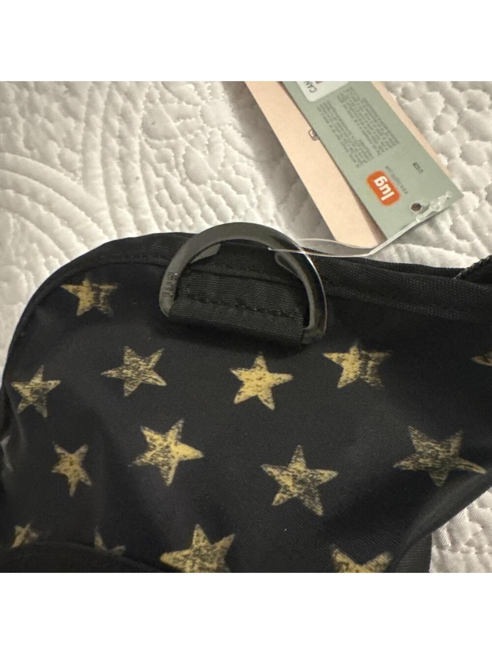 Lug Canoe Makeup Brush holder cosmetic Bag travel zip Black W/Stars NWT! - Picture 9 of 11